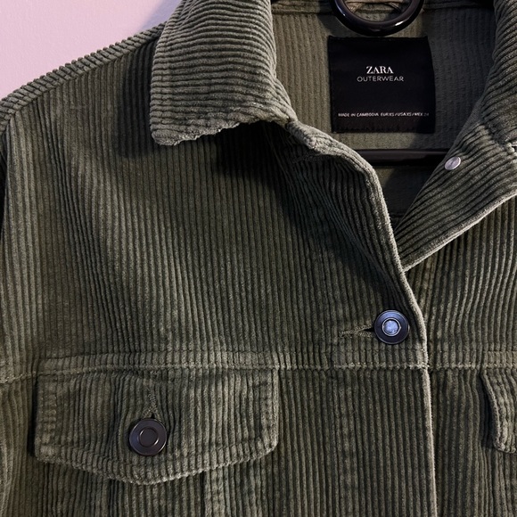 Zara Forest Green Corduroy Jacket - Picture 2 of 3